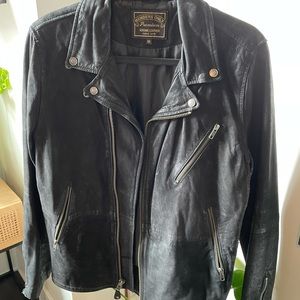 Members Only Black Leather Moto Jacket